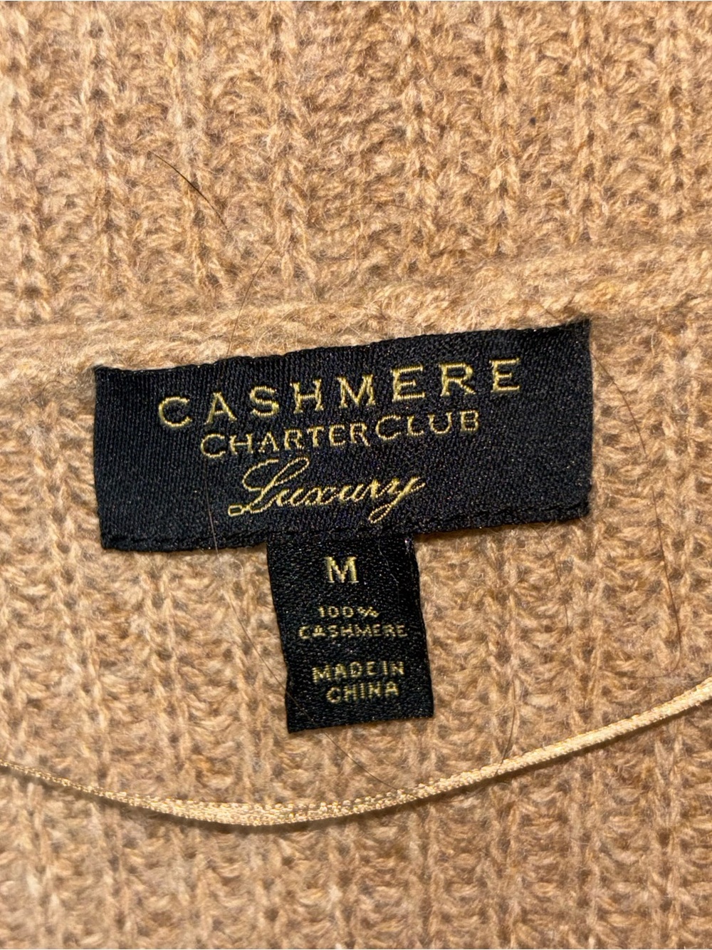 Charter Club Sleeveless Open Front Cashmere Sweater Vest M Camel Brown - Picture 2 of 13
